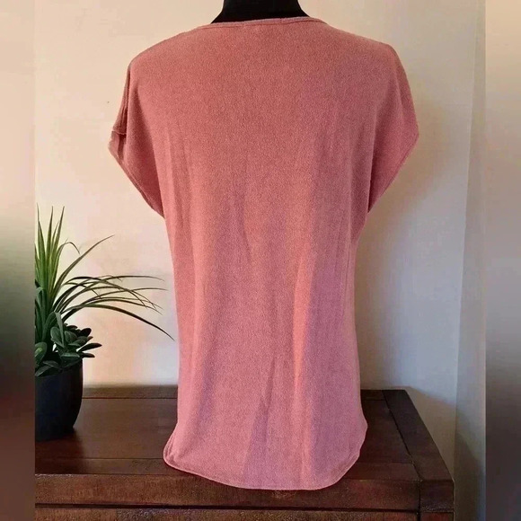 ❤️ Pleione Soft Knit V-neck Top Tie Front Womens Size Small - Picture 3 of 8